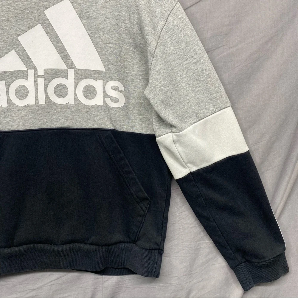 Adidas Hoodie With Pocket Black‎ White Gray Size | L